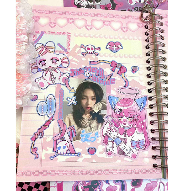 Killer Girl Barbie Girl Love Membrane Sweet Asian Style Decorative Stickers DIY Hand Account  Phone Case Small Card Stickers