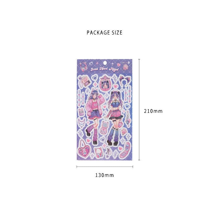 Barbie Angel Series Sweet Cool Babe Hand Account Diy Decorative  Phone Case Hand Account Material Stickers Matte Membrane Stickers 4 Styles