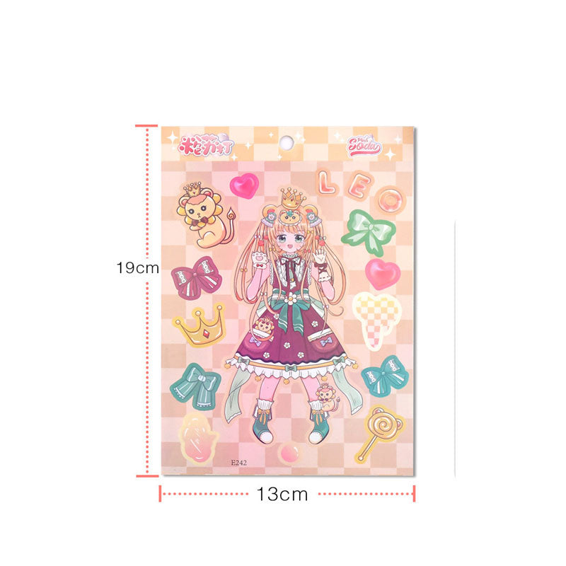 Mengli Attack Series Character Stickers Cartoon DIY Hand Account Keychain  Phone case Small Card Decoration Sticker Material