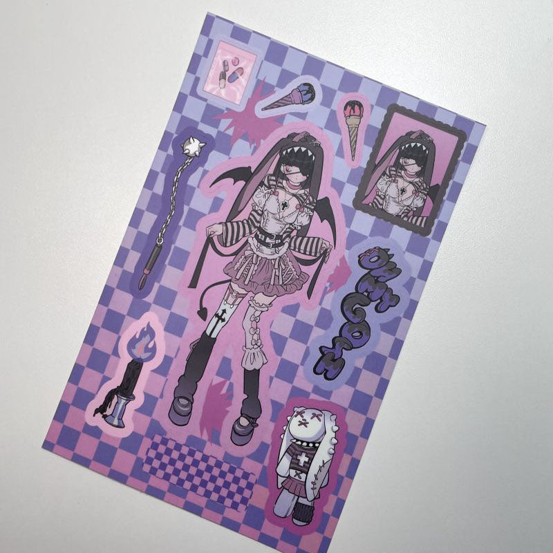 Creative Domi  Stickers Girl Character Stickers Maid DIY Hand Account Phone Case Decorative Stickers