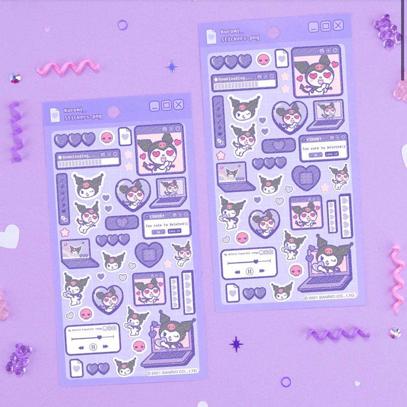 Handmade Sanrio Epoxy Back Card Phone Case Kuromi  Phone Case Finished Sticker Phone Case Waterproof