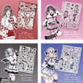 Matte Membrane Goo Card Sticker Little Witch Sweetheart Series Cartoon Sweet And Cool Girl Hand Account Material