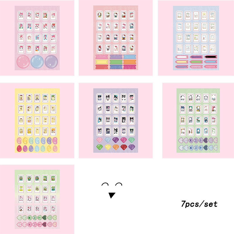Sanrio Goo Card Sticker Kulomi Melody  Decoration  Phone Case Hand Account Material Sticker