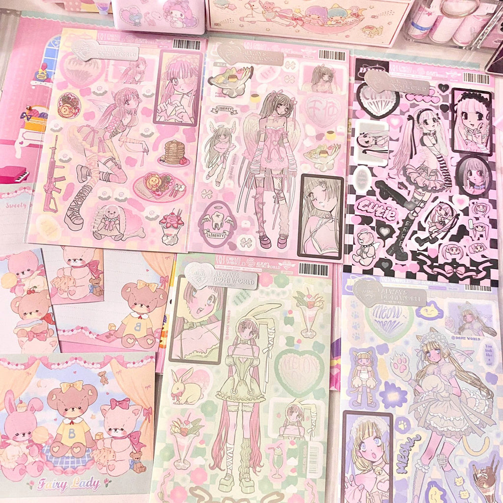 Domi Character Stickers Girl Heart DIY Decoration Stickers IPhone Mobile Phone Decoration Stickers